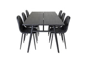 Venture Home Sleek Extentionbord Black Brushed - 195*95+Polar Spisebordsstol - Black / Black_6