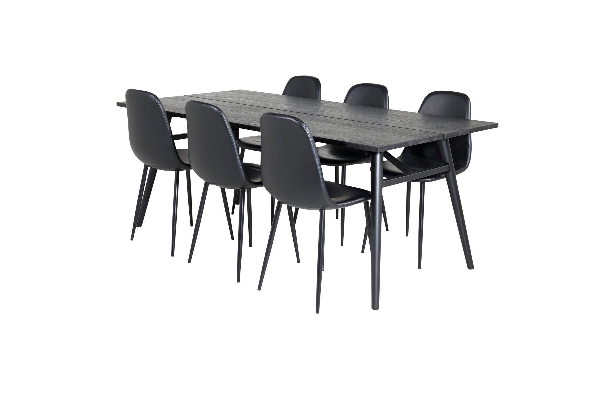 Venture Home Sleek Extentionbord Black Brushed - 195*95+Polar Spisebordsstol - Black / Black_6