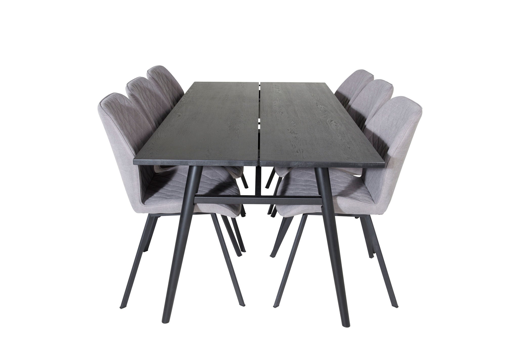 Venture Home Sleek Extentionbord Black Brushed - 195*95+Gemma Spisebordsstol - Black Legs - Grey Fabric_6