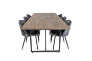 Venture Home Padang spisebord - 250*100*H76 - Dark Teak / Black+Velvet Spisebordsstol - Black Flower fabric_6