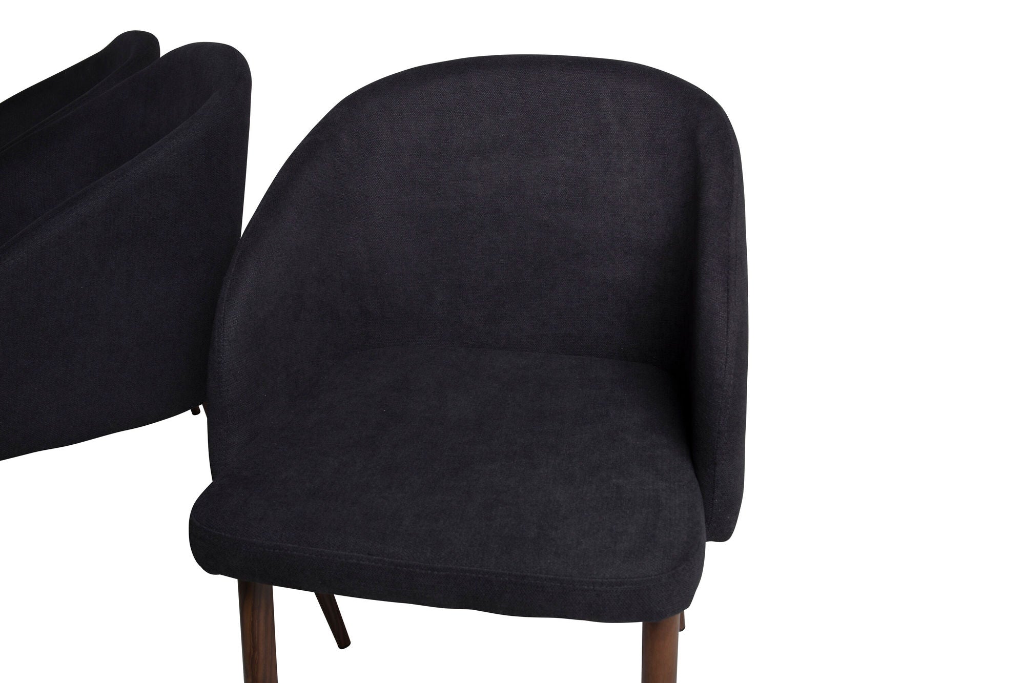 Venture Home Marina spisebord - Black top / Black Legs +Arch Spisebordsstol - Walnut Legs - Black Fabric_6
