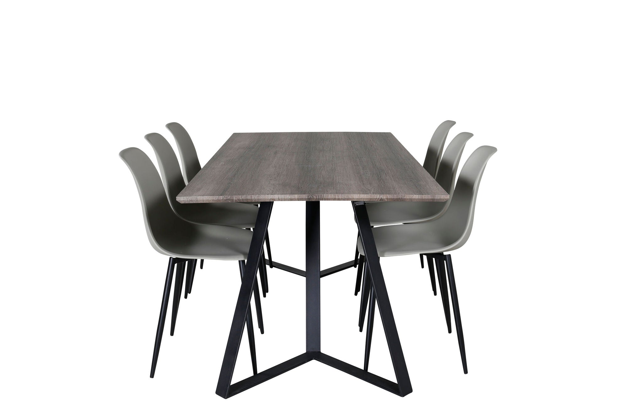 Venture Home Marina spisebord - 180*90*H75 - Grey / Black+Polar Plastic Spisebordsstol - Black Legs / Grey Plastic_6
