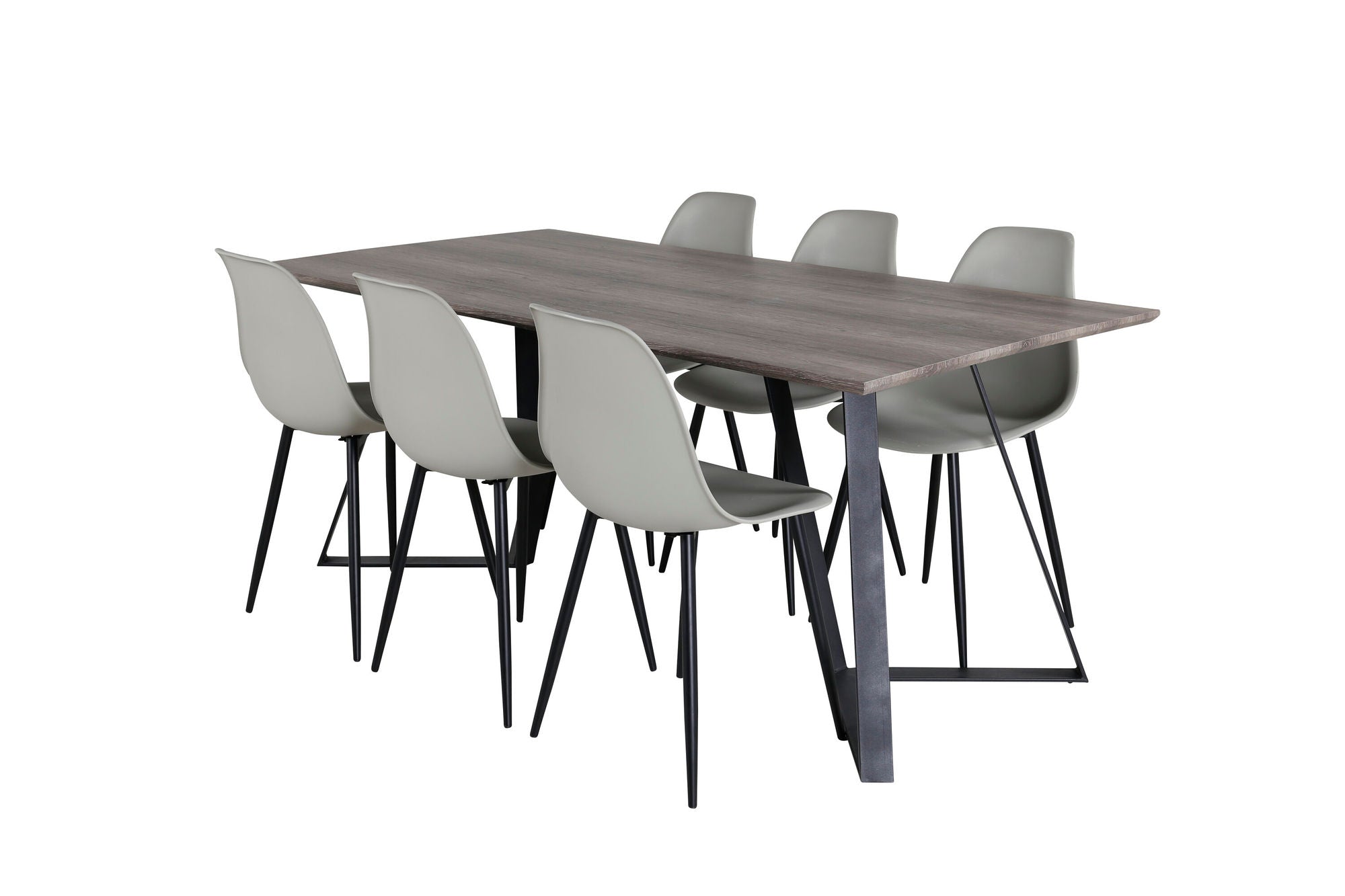 Venture Home Marina spisebord - 180*90*H75 - Grey / Black+Polar Plastic Spisebordsstol - Black Legs / Grey Plastic_6