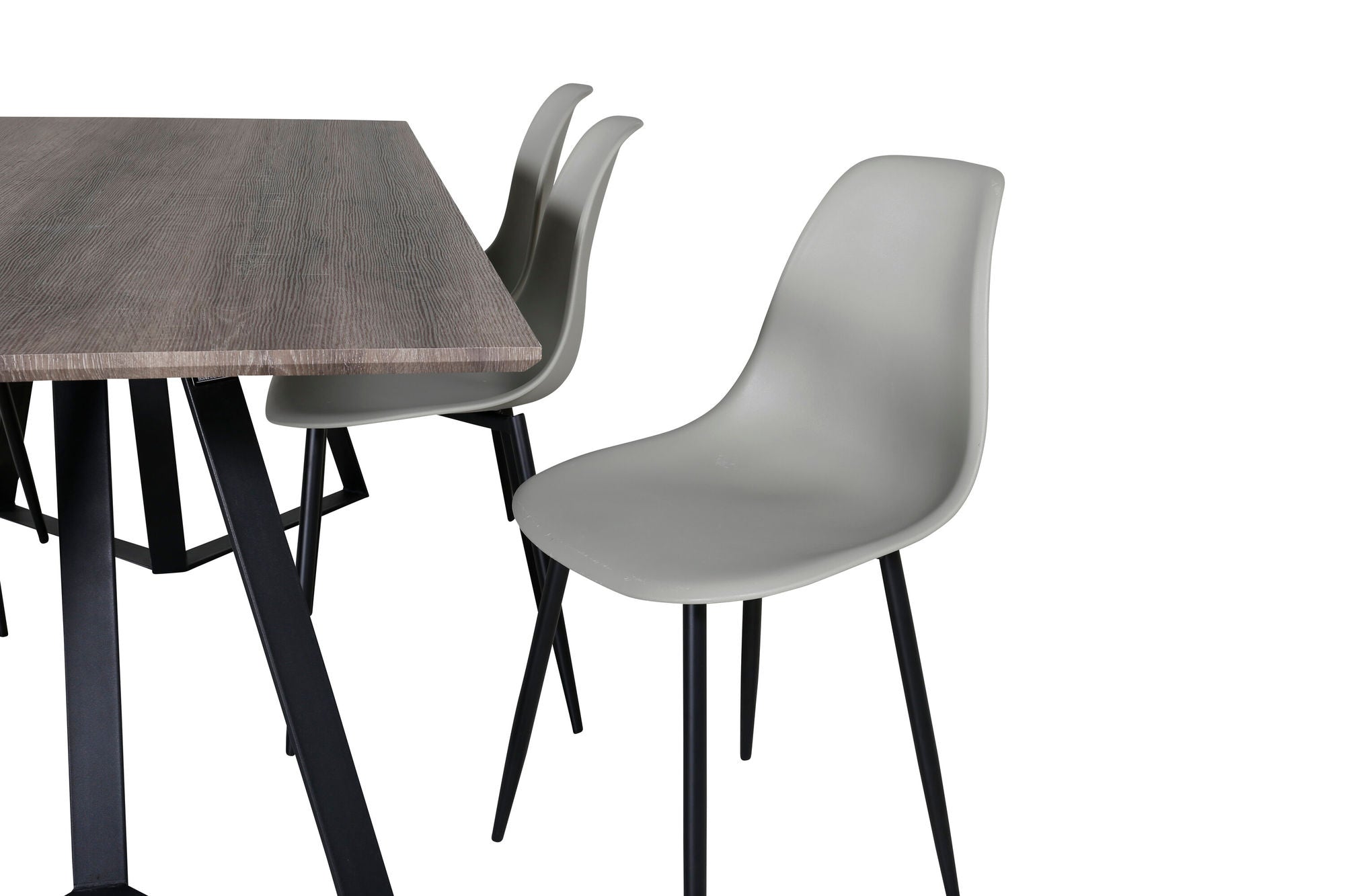 Venture Home Marina spisebord - 180*90*H75 - Grey / Black+Polar Plastic Spisebordsstol - Black Legs / Grey Plastic_6