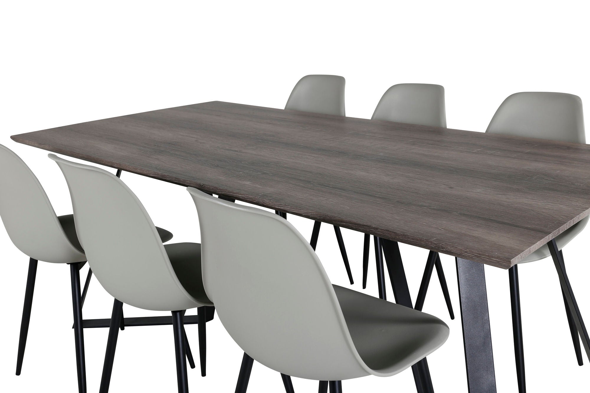 Venture Home Marina spisebord - 180*90*H75 - Grey / Black+Polar Plastic Spisebordsstol - Black Legs / Grey Plastic_6