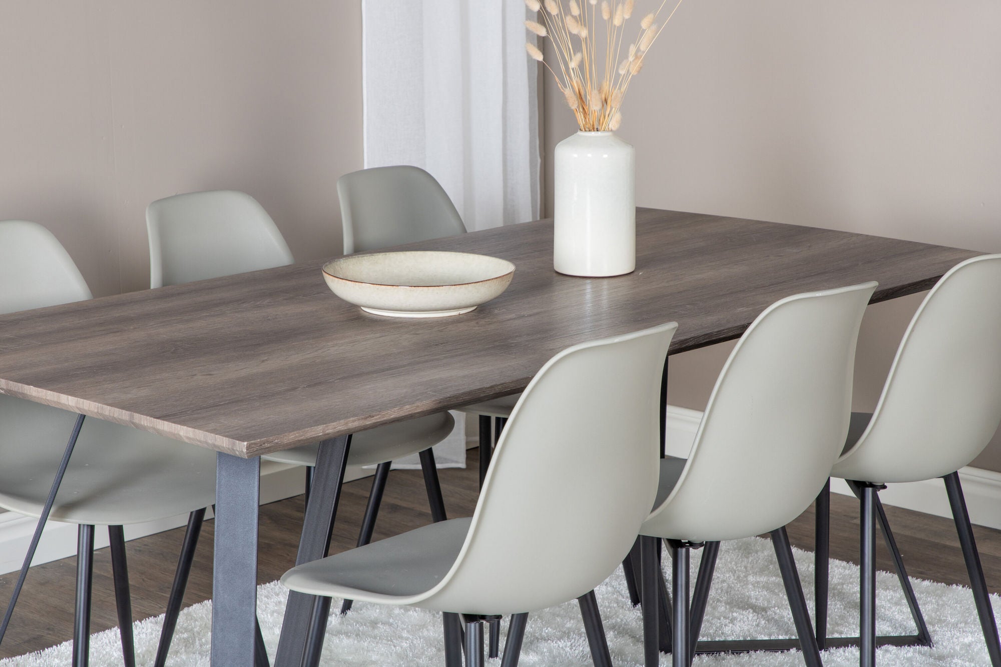 Venture Home Marina spisebord - 180*90*H75 - Grey / Black+Polar Plastic Spisebordsstol - Black Legs / Grey Plastic_6