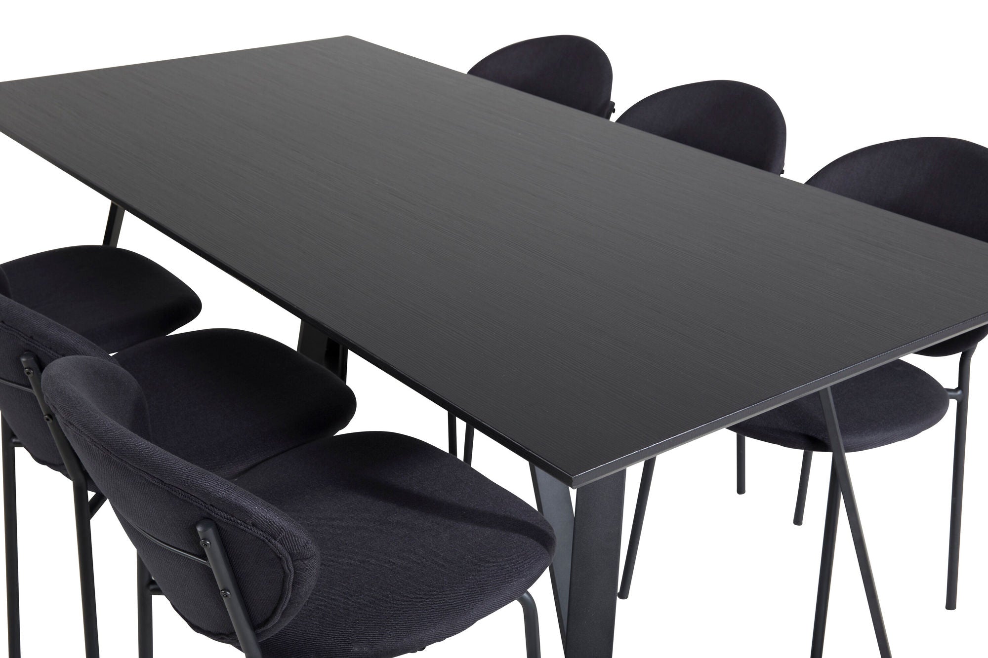 Venture Home Marina spisebord - Black top / Black Legs +Vault Spisebordsstol - Black Legs - Black Fabric_6