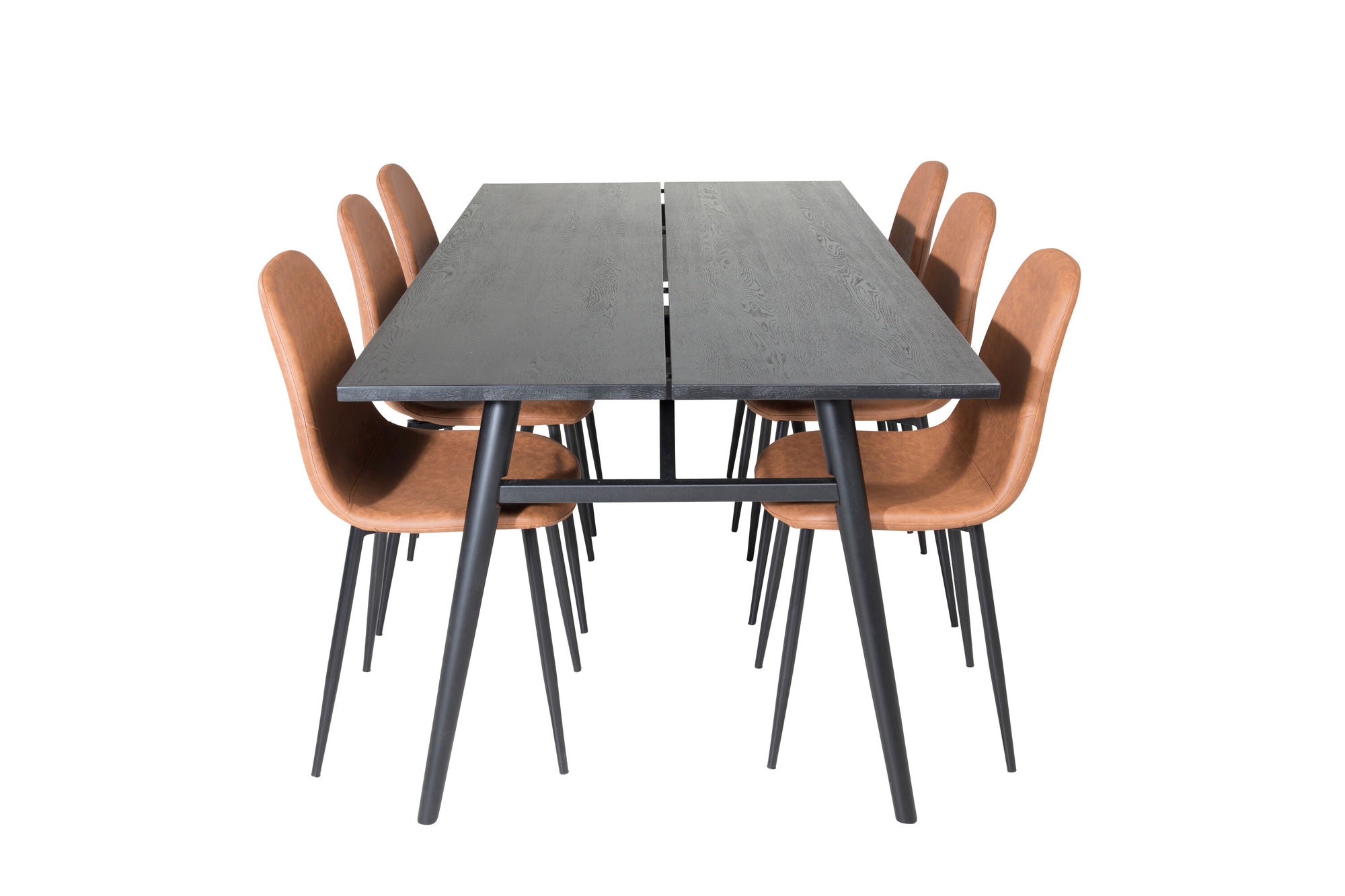 Venture Home Sleek Extentionbord Black Brushed - 195*95+Polar Spisebordsstol - Brown / Black _6