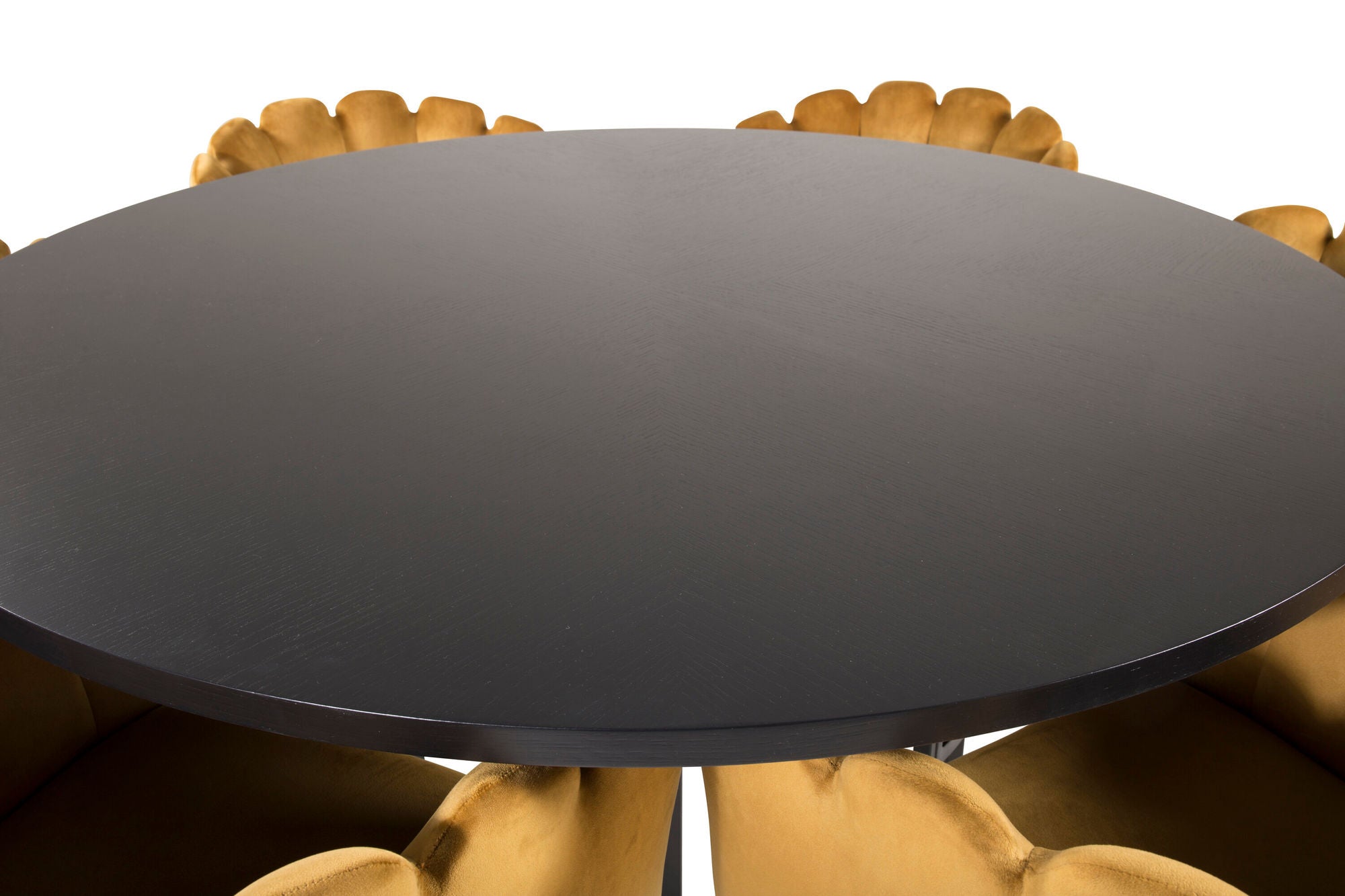 Venture Home Copenhagen - spisebord round - Black / Black+Limhamn - stol - Gold Velvet_6