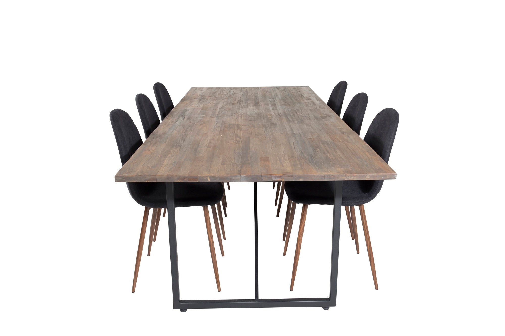 Venture Home Padang spisebord - 250*100*H76 - Dark Teak / Black+Polar Spisebordsstol - Walnut Legs - Black Fabric_6