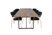 Venture Home Padang spisebord - 250*100*H76 - Dark Teak / Black+Arrow armchair - Brass Legs - Black Velvet_6