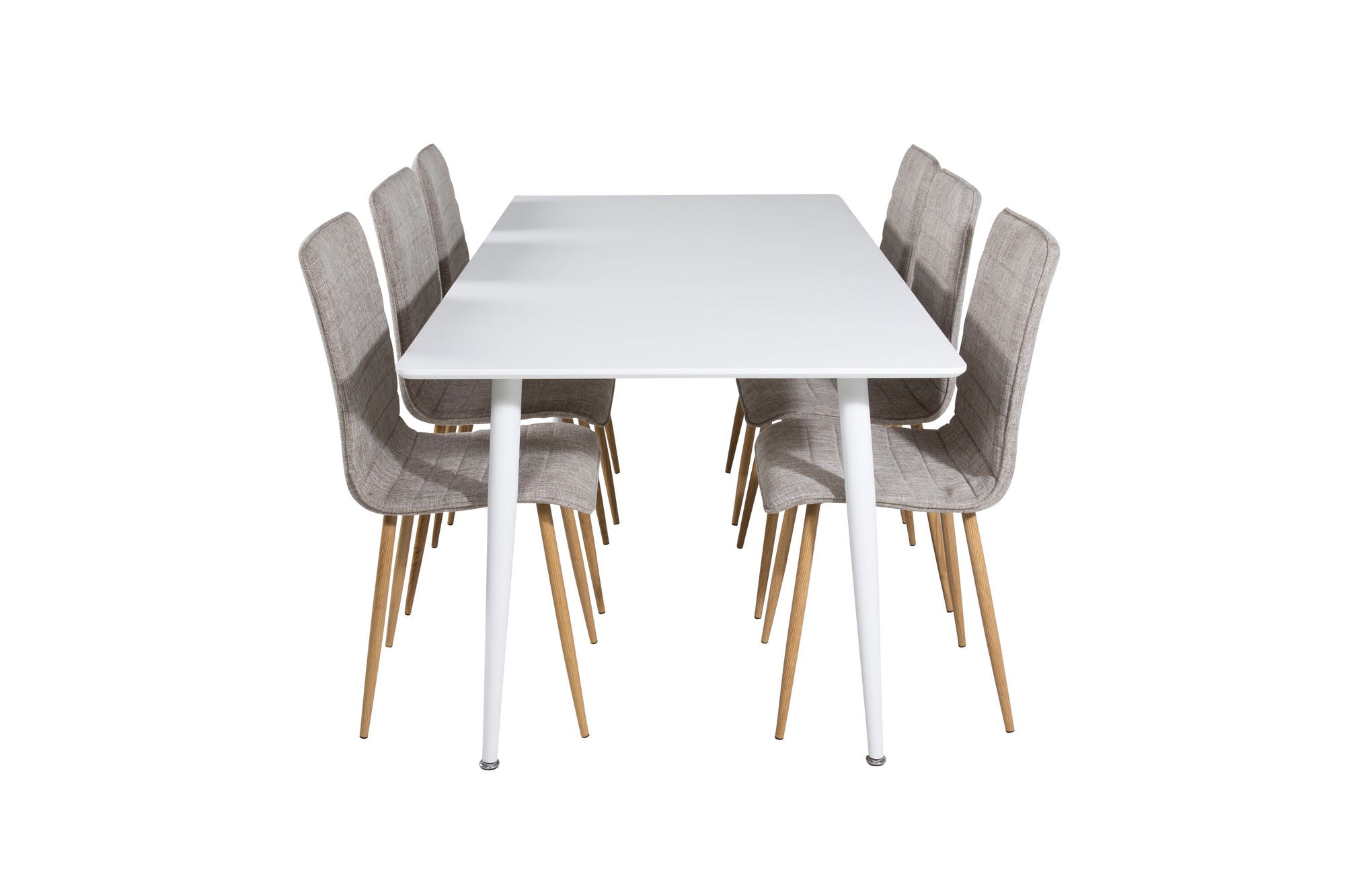 Venture Home Polar spisebord 180 cm - White top / White Legs+Windu Lyx Spisebordsstol - Light Grey / Oak_6