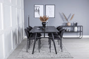Venture Home Sleek Extentionbord Black Brushed - 195*95+Vault Spisebordsstol - Black Legs - Black Fabric_6