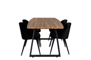 Venture Home Inca spisebord - 160/200*85*H75 - Oak / Black+Velvet Spisebordsstol - Black / Black_4