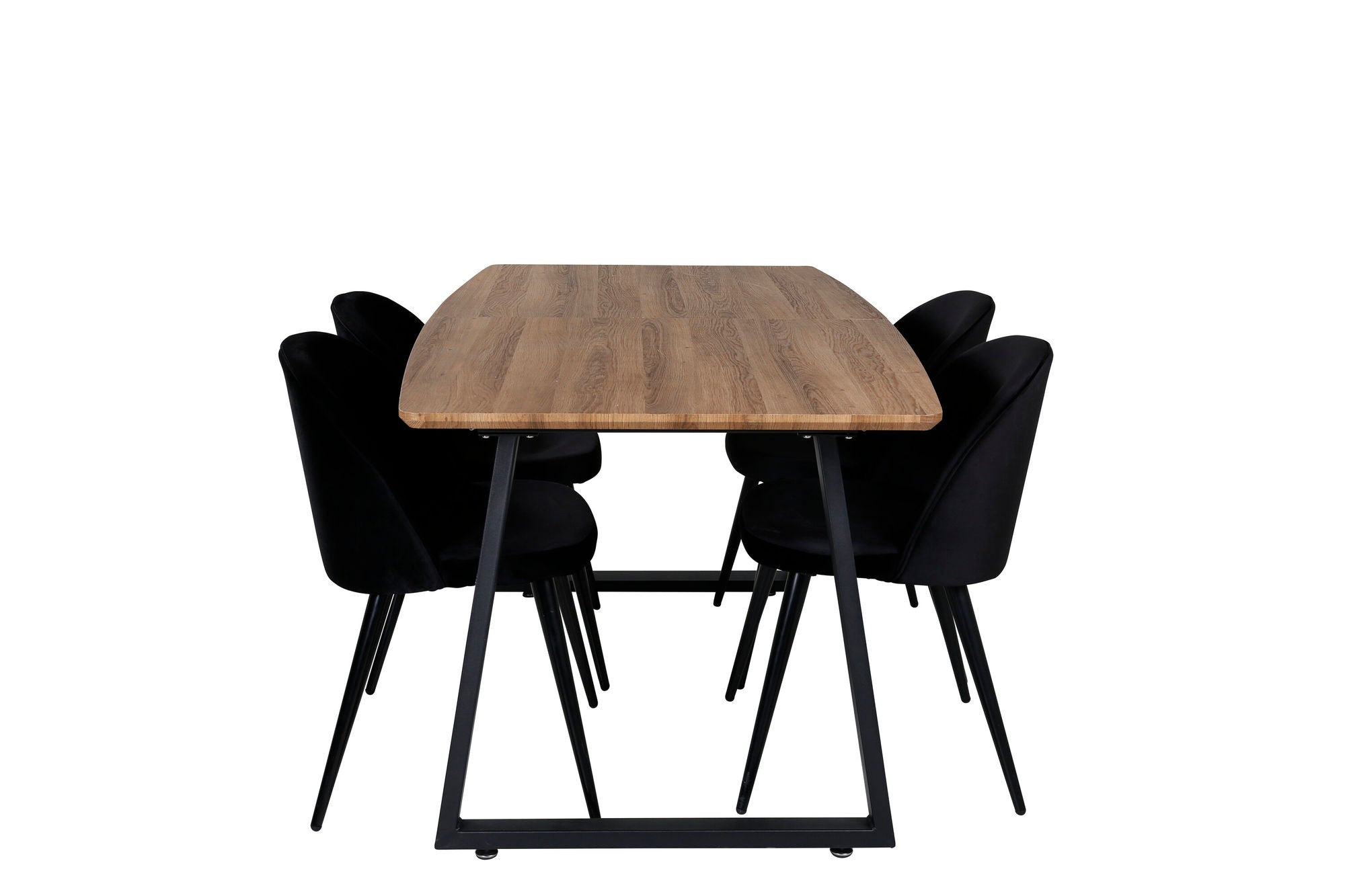 Venture Home Inca spisebord - 160/200*85*H75 - Oak / Black+Velvet Spisebordsstol - Black / Black_4