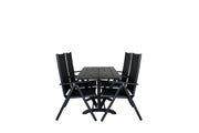Venture Home Denver Café bord 120*70 - Black Alu / Black Aintwood+Break 5:pos stol - Black alu / Black Textilene_4