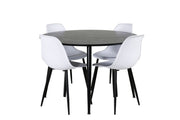 Venture Home Dipp spisebord - 115cm - Black Veneer / All black legs +Polar Plastic Dining