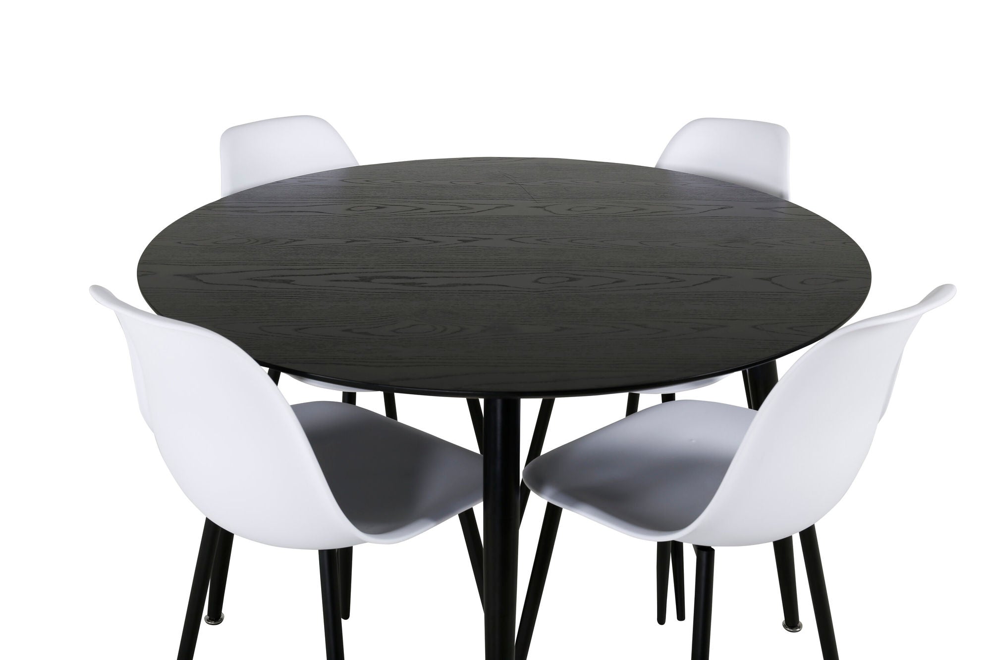 Venture Home Dipp spisebord - 115cm - Black Veneer / All black legs +Polar Plastic Dining