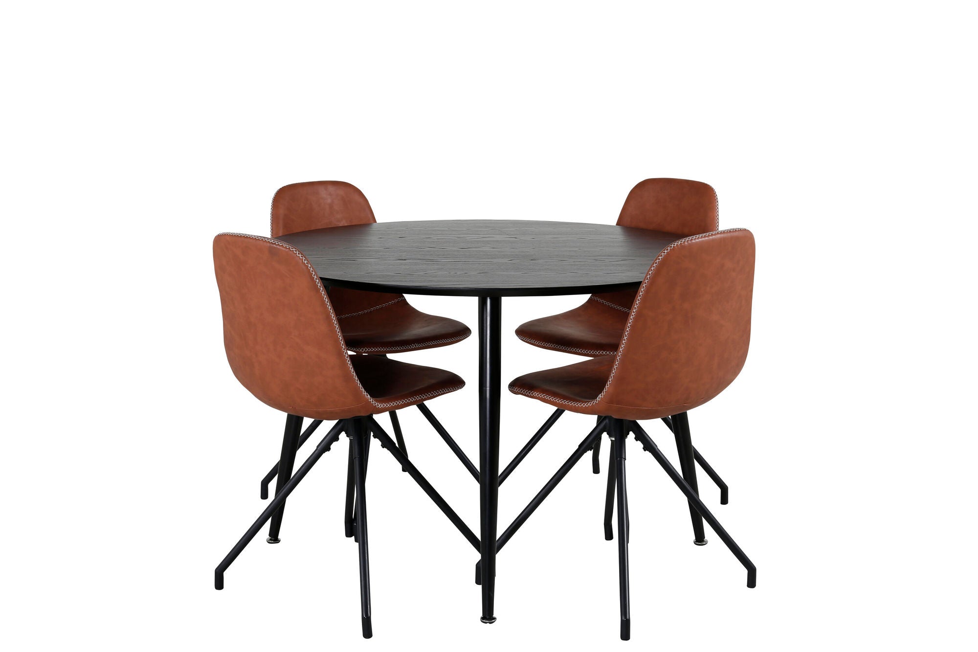 Venture Home Dipp spisebord - 115cm - Black Veneer / All black legs +Polar Spisebordsstol w