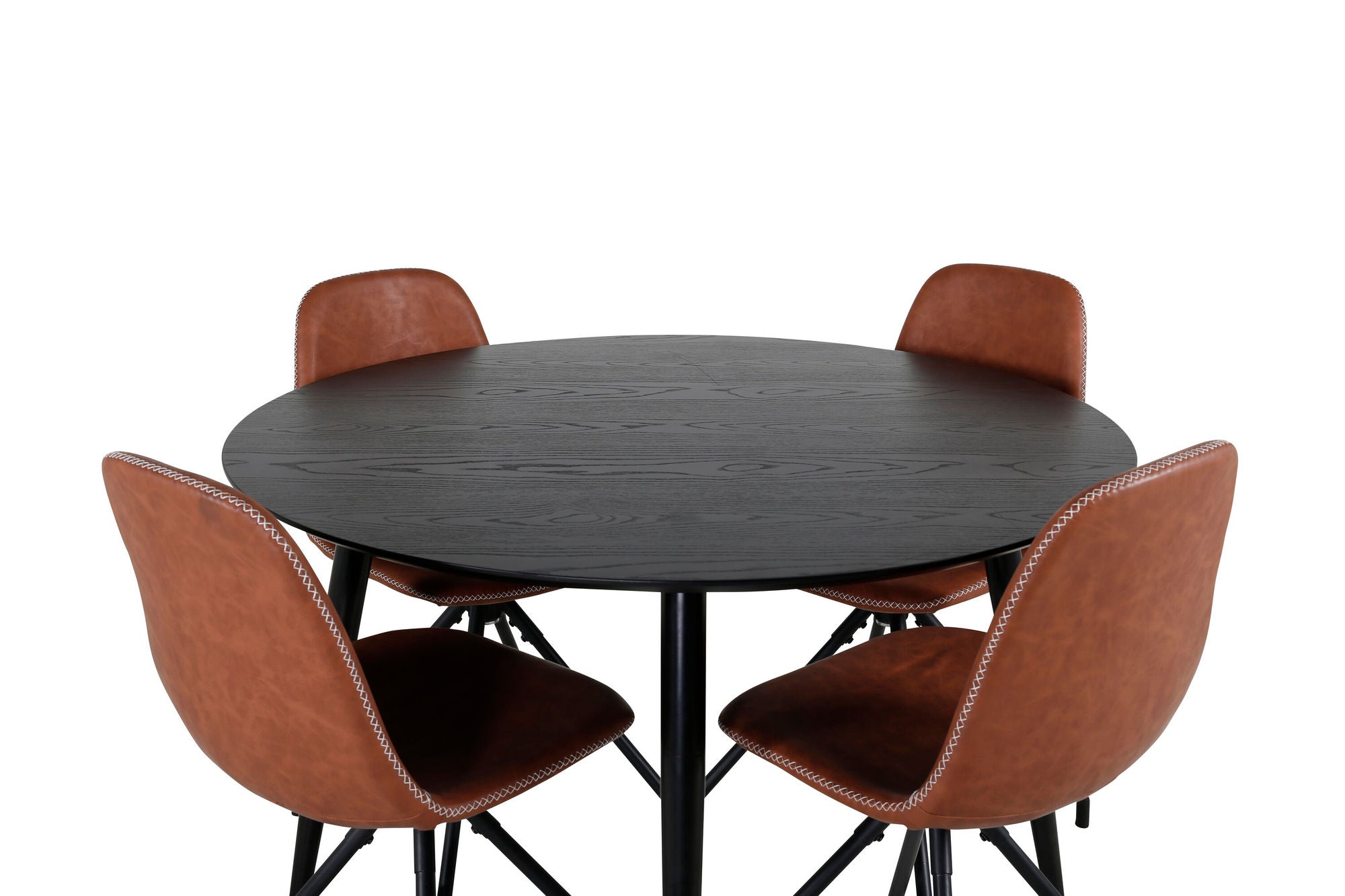 Venture Home Dipp spisebord - 115cm - Black Veneer / All black legs +Polar Spisebordsstol w
