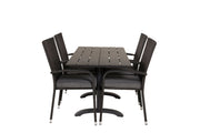 Venture Home Denver Café bord 120*70 - Black Alu / Black Aintwood+Anna Arm stol (stackable)
