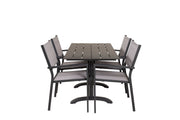 Venture Home Denver Café bord 120*70 - Black Alu / Black Aintwood+Copacabana Arm stol (stac