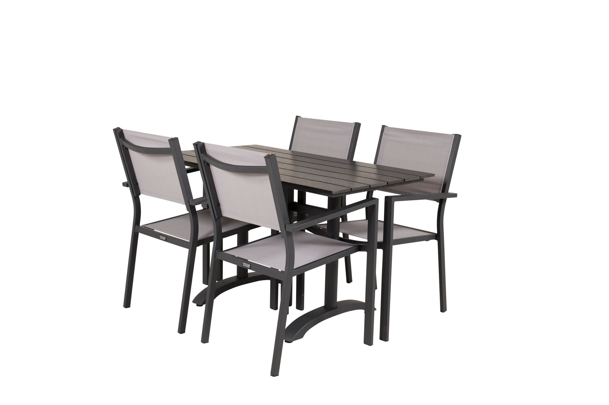 Venture Home Denver Café bord 120*70 - Black Alu / Black Aintwood+Copacabana Arm stol (stac