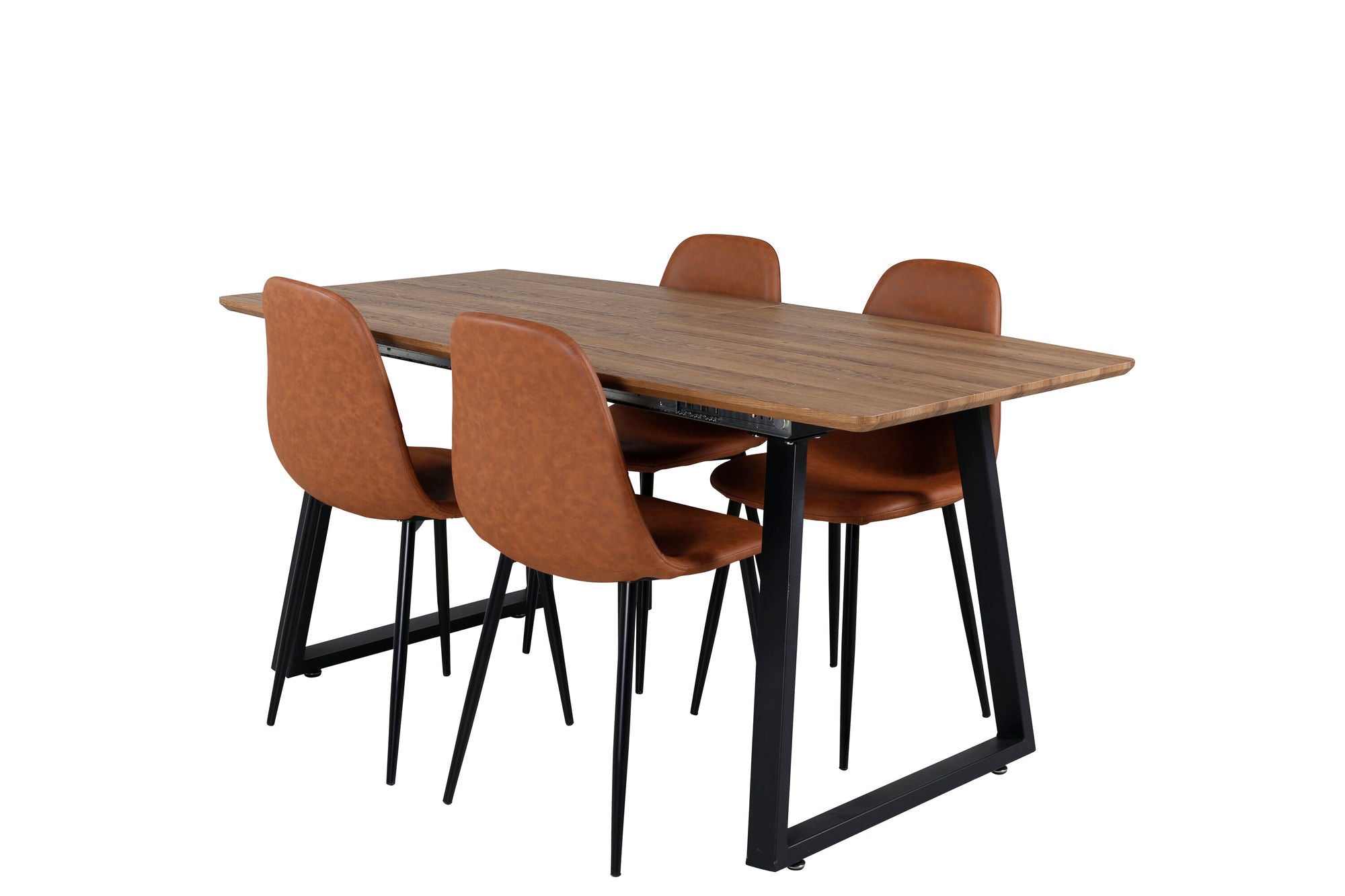 Venture Home Inca spisebord - 160/200*85*H75 - Oak / Black - Polar Spisebordsstol - Brown / Black 4