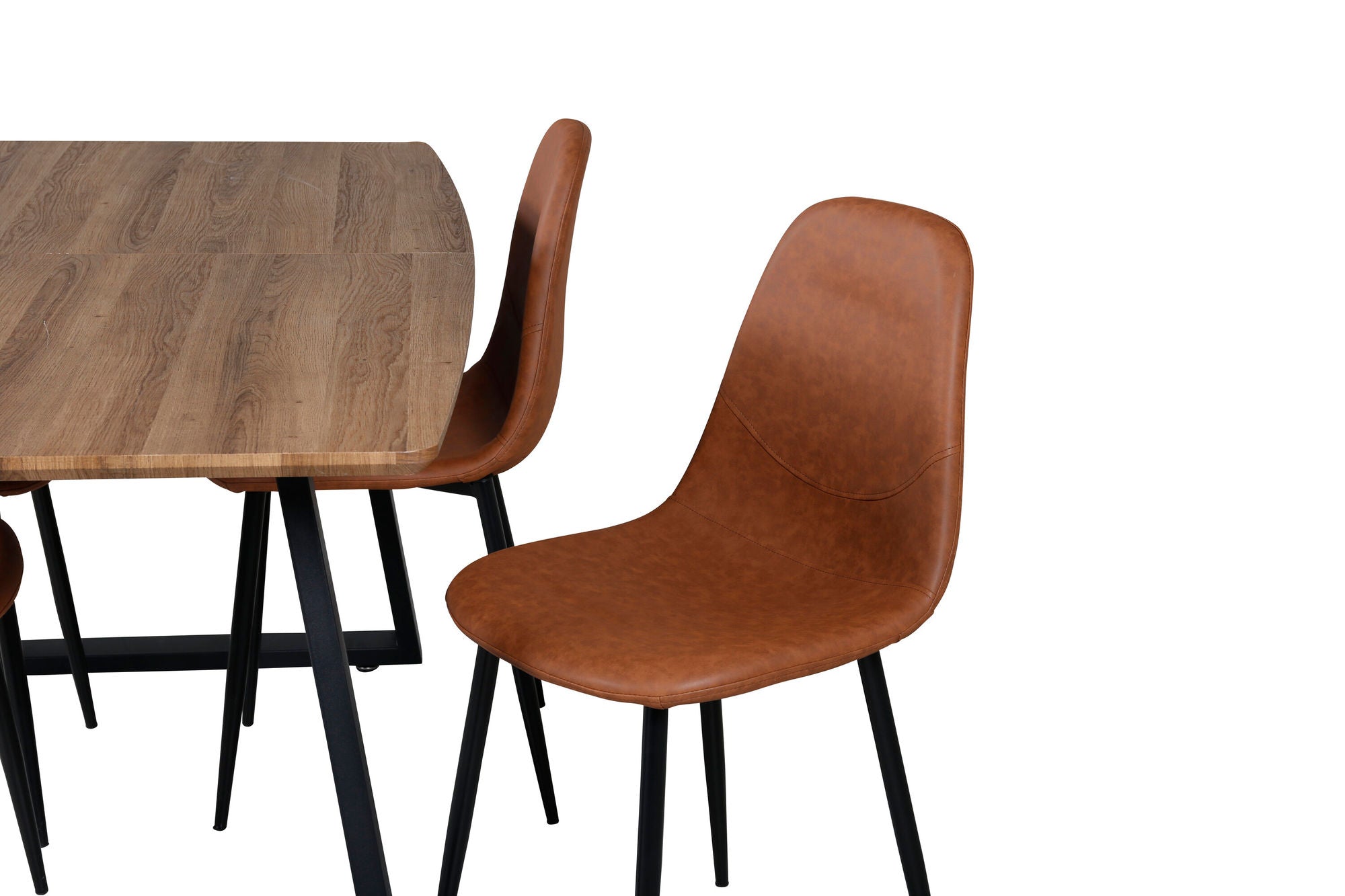 Venture Home Inca spisebord - 160/200*85*H75 - Oak / Black - Polar Spisebordsstol - Brown / Black 4