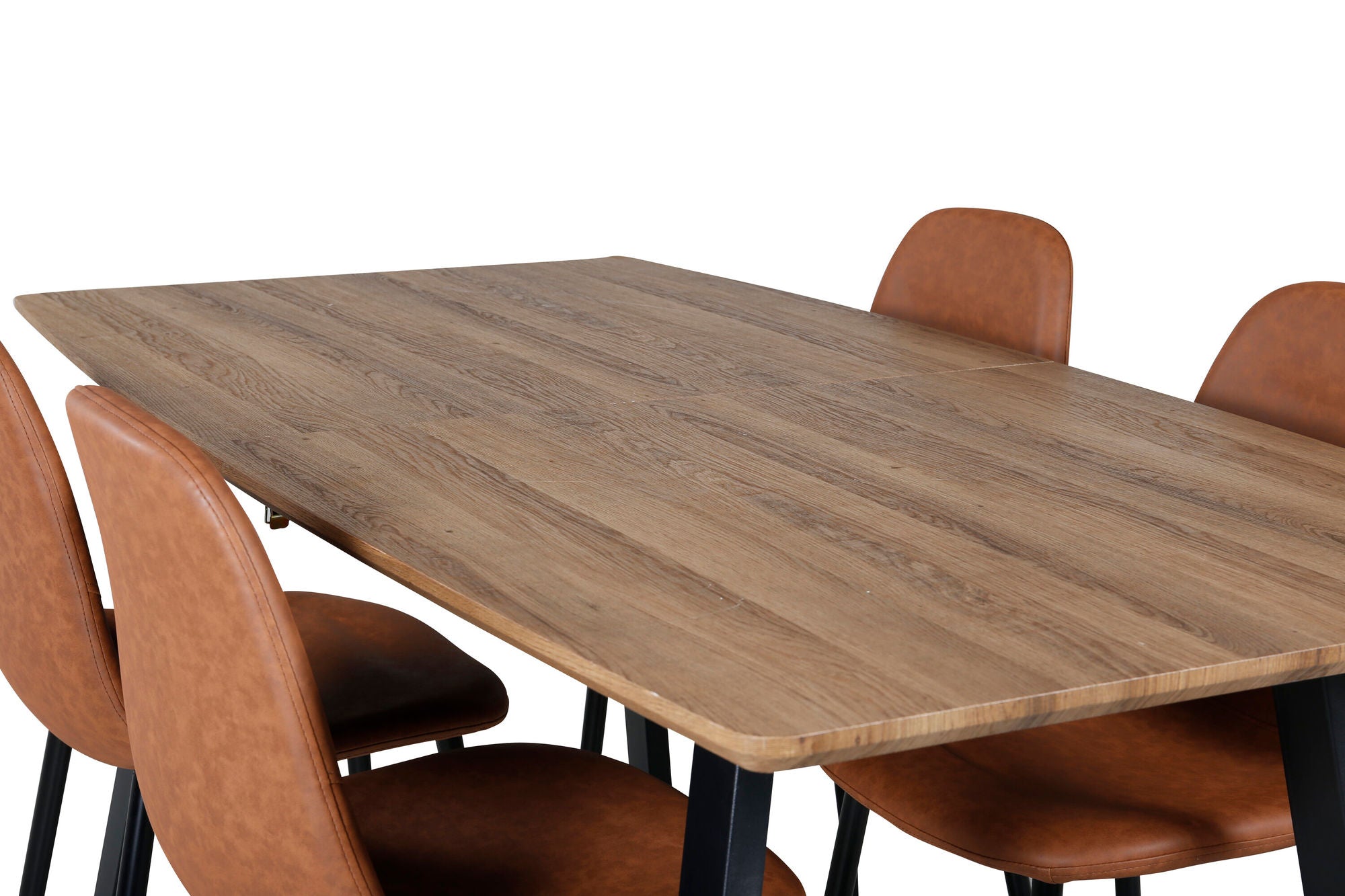 Venture Home Inca spisebord - 160/200*85*H75 - Oak / Black - Polar Spisebordsstol - Brown / Black 4