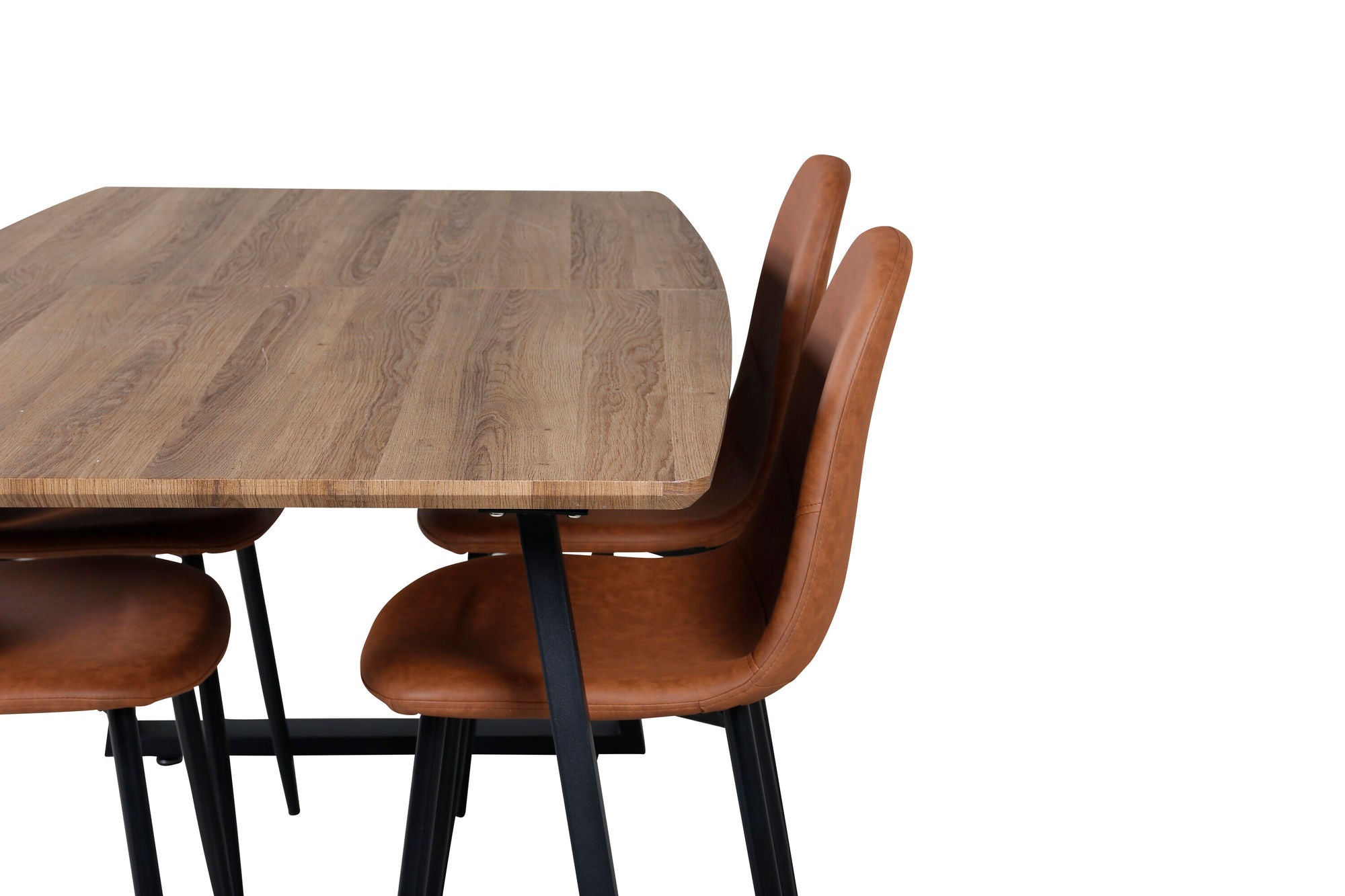 Venture Home Inca spisebord - 160/200*85*H75 - Oak / Black - Polar Spisebordsstol - Brown / Black 4