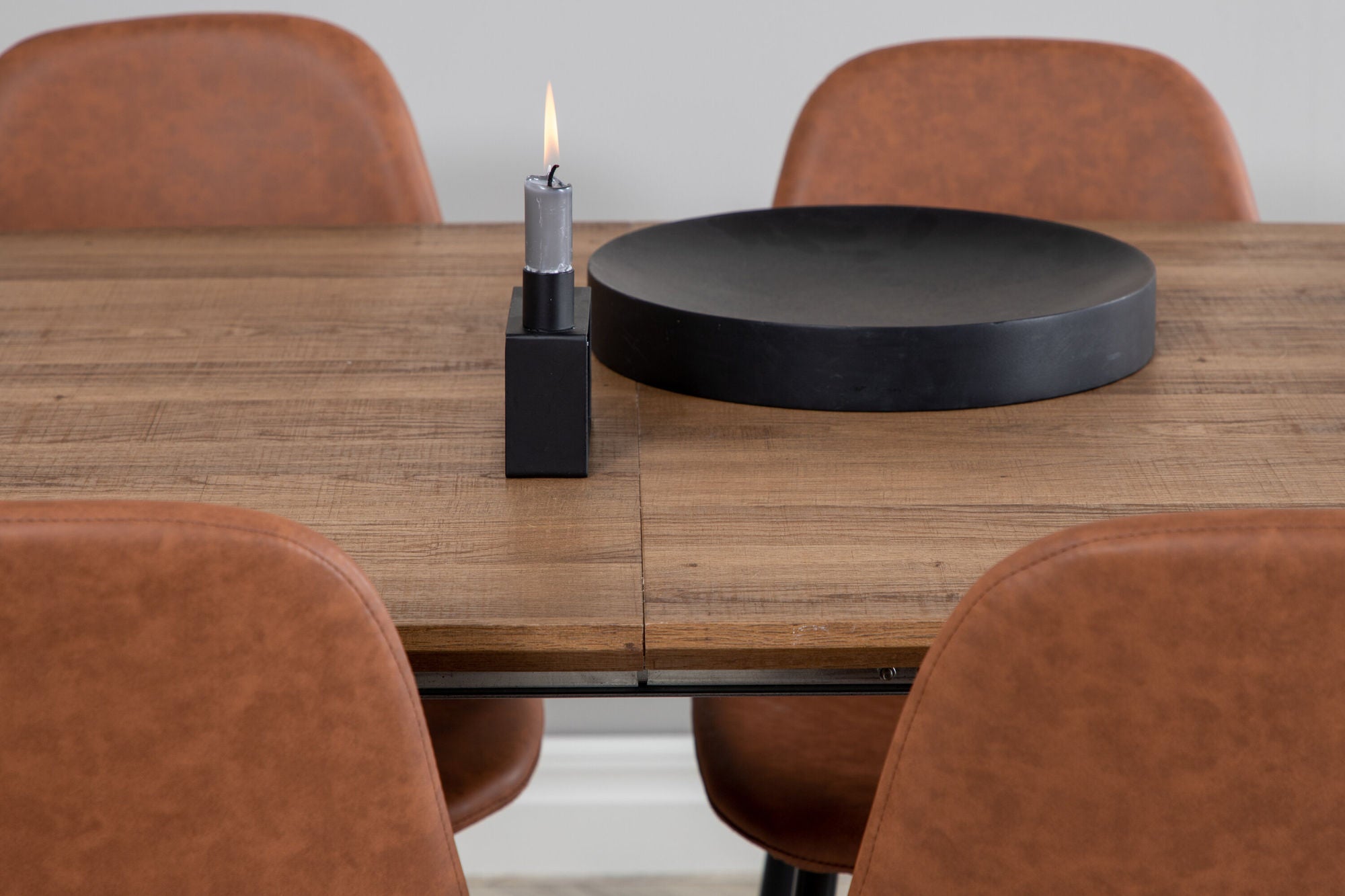 Venture Home Inca spisebord - 160/200*85*H75 - Oak / Black - Polar Spisebordsstol - Brown / Black 4