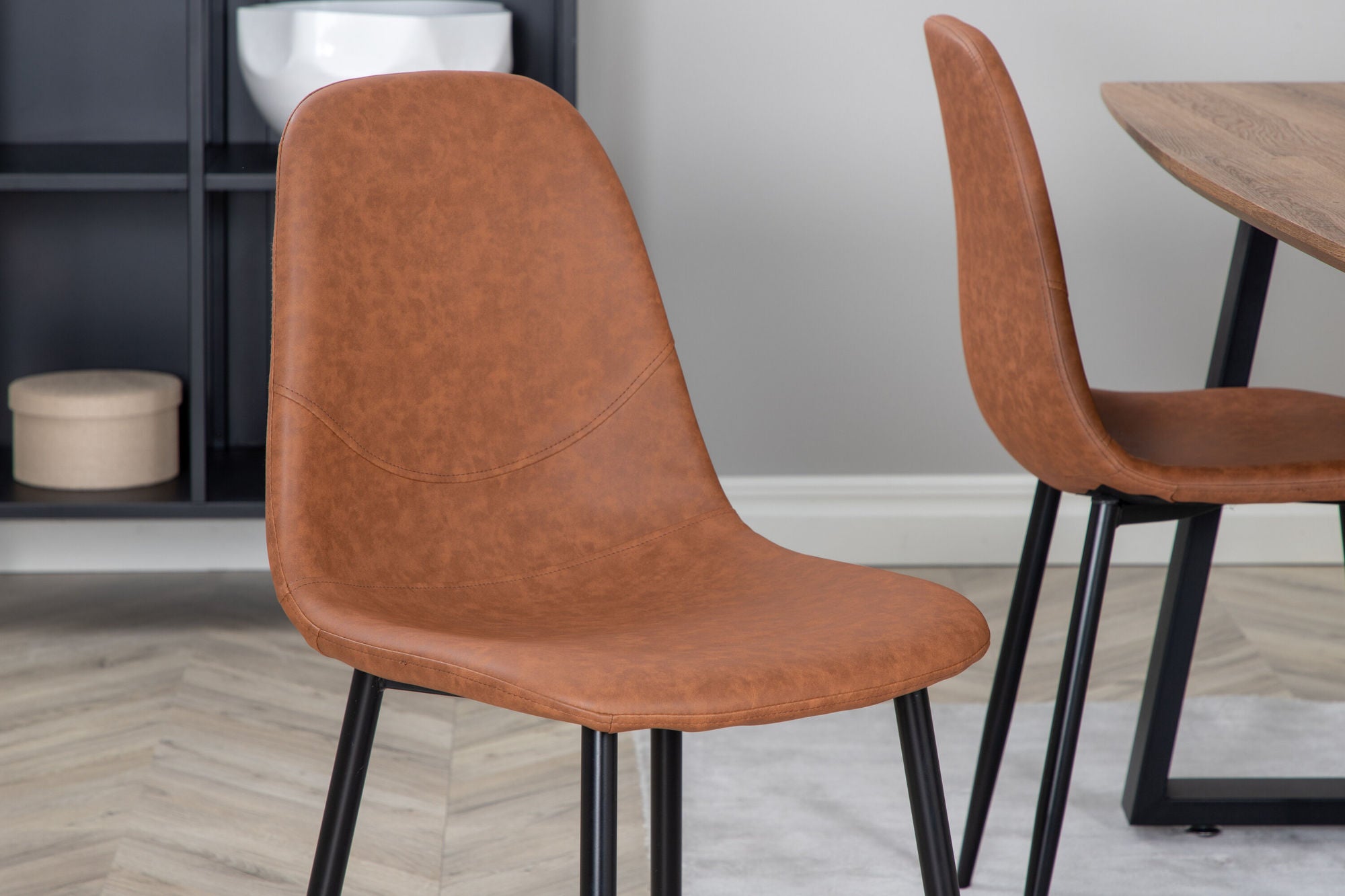 Venture Home Inca spisebord - 160/200*85*H75 - Oak / Black - Polar Spisebordsstol - Brown / Black 4