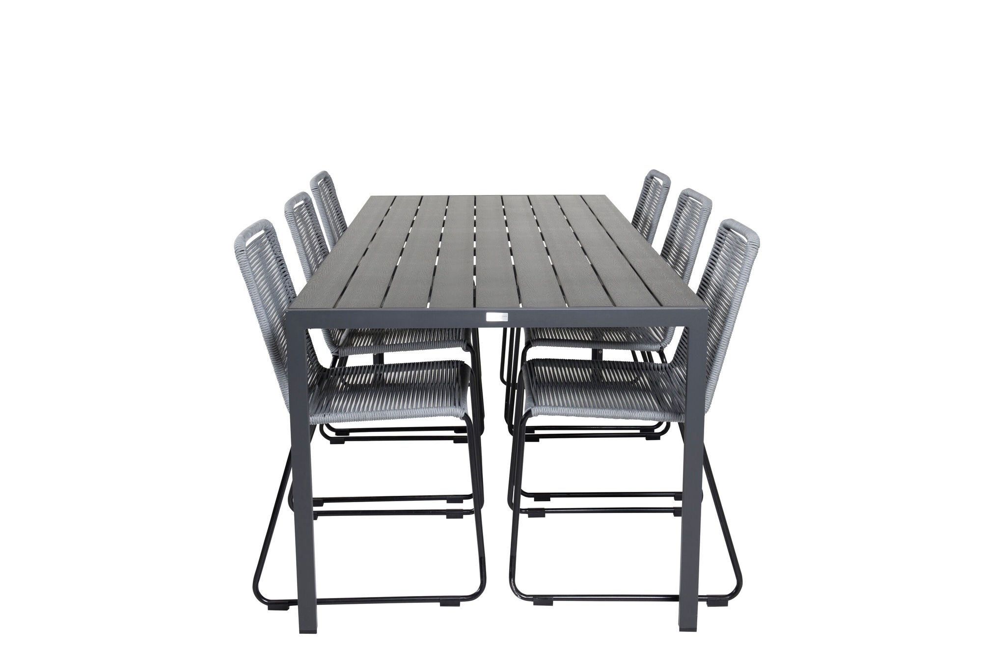 Venture Home Break spisebord - 205*90 - Black Alu / Black Aintwood+Lindos Spisebordsstol - B