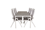 Venture Home Break spisebord - 205*90 - White Alu / Grey Aintwood+Albany stol 5:pos - White Alu / Grey Textilene / Aintwood_6