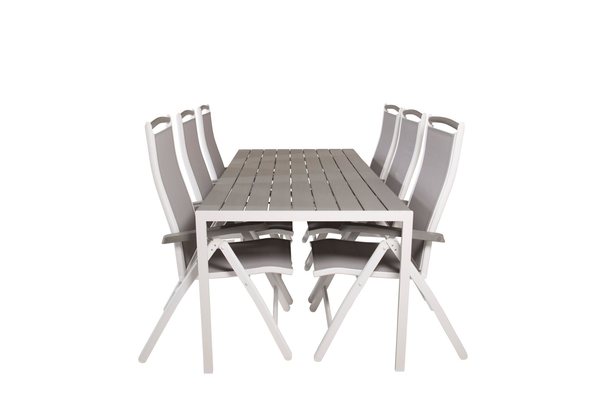 Venture Home Break spisebord - 205*90 - White Alu / Grey Aintwood+Albany stol 5:pos - White Alu / Grey Textilene / Aintwood_6
