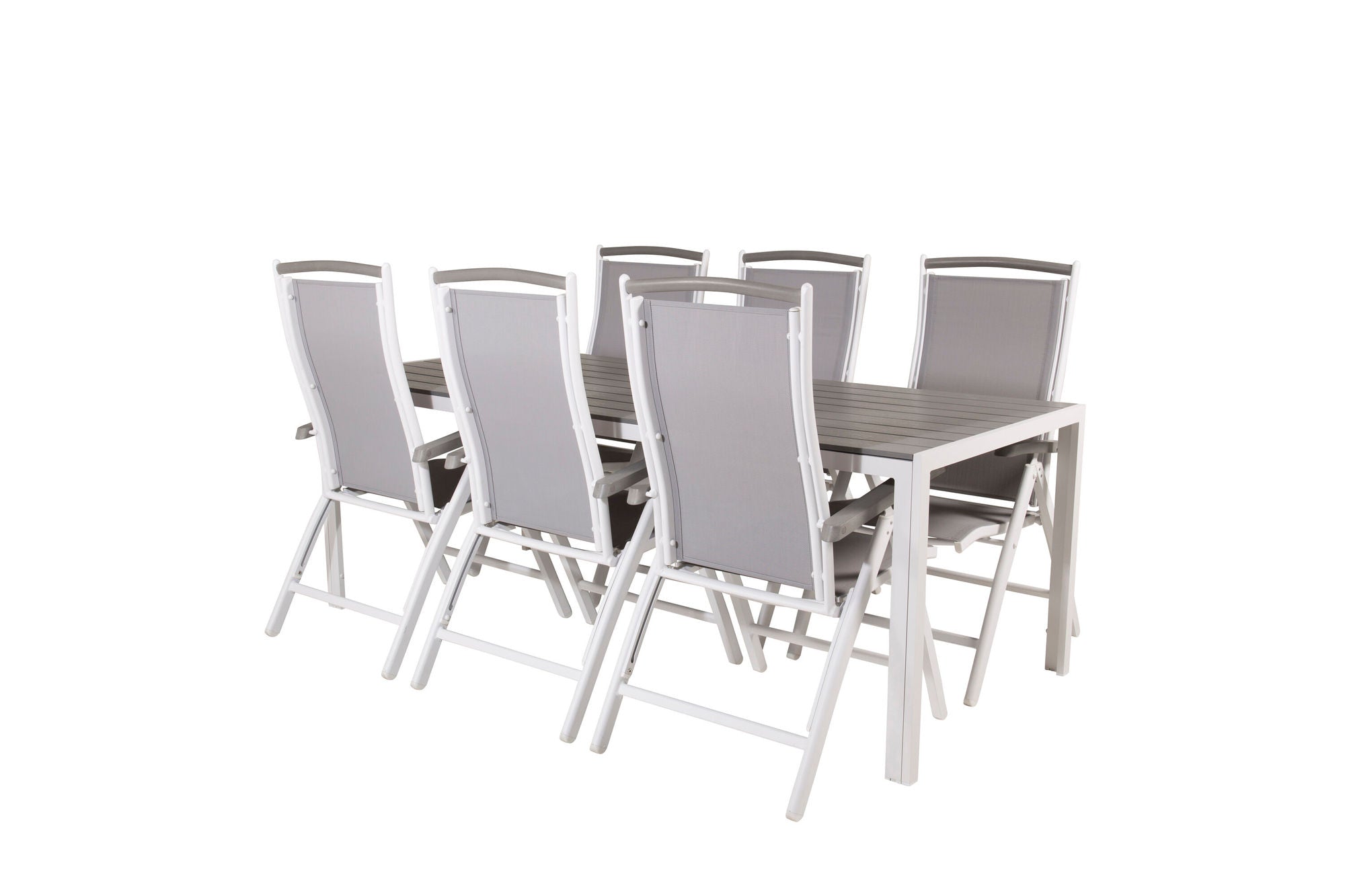Venture Home Break spisebord - 205*90 - White Alu / Grey Aintwood+Albany stol 5:pos - White Alu / Grey Textilene / Aintwood_6