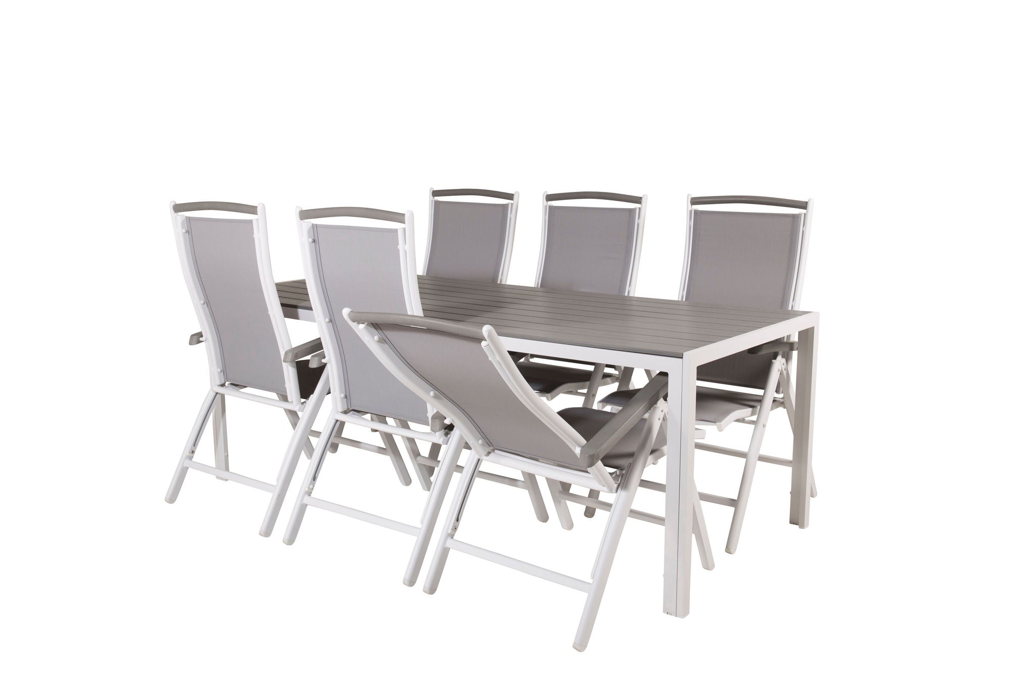 Venture Home Break spisebord - 205*90 - White Alu / Grey Aintwood+Albany stol 5:pos - White Alu / Grey Textilene / Aintwood_6