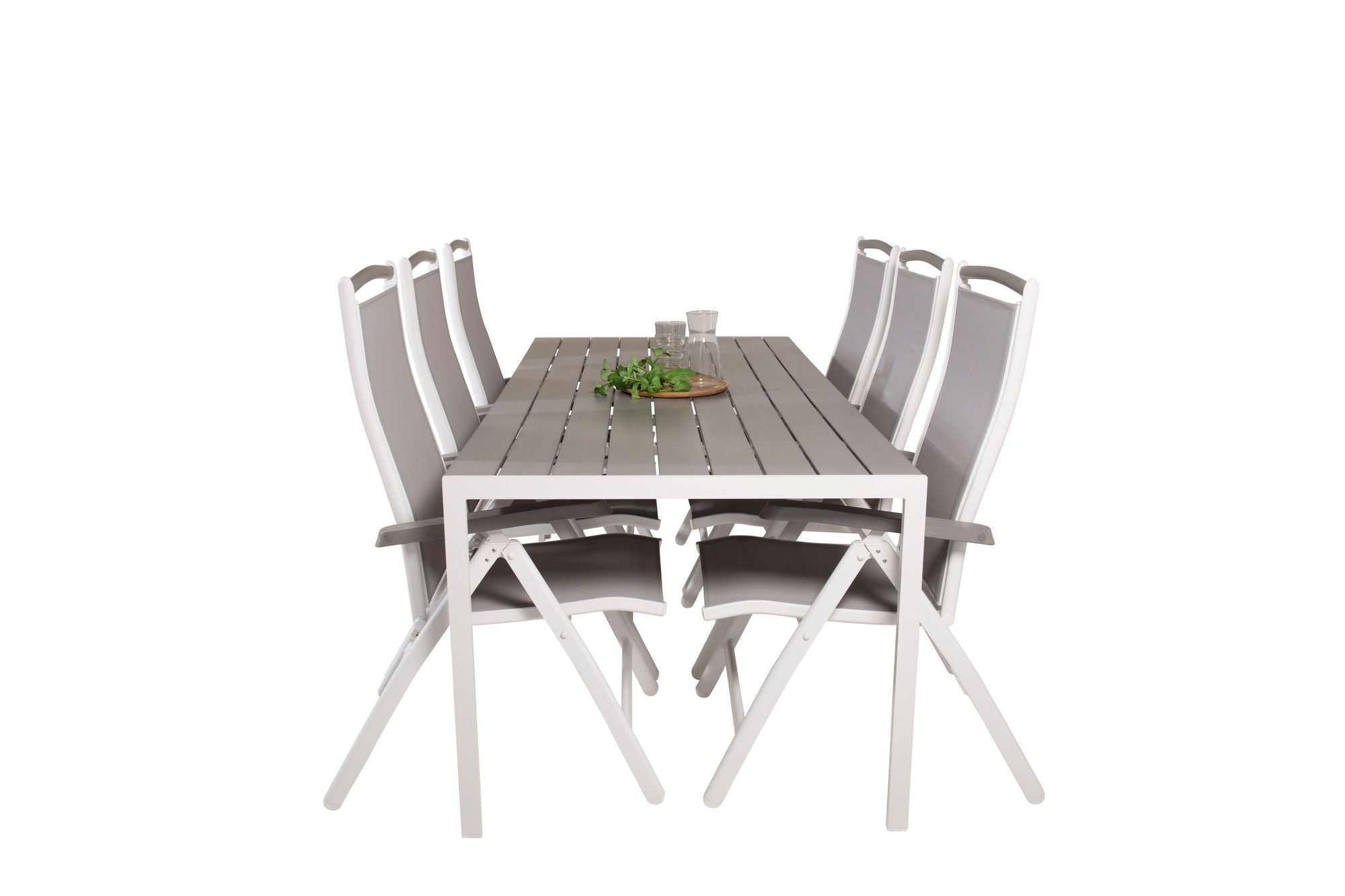 Venture Home Break spisebord - 205*90 - White Alu / Grey Aintwood+Albany stol 5:pos - White Alu / Grey Textilene / Aintwood_6