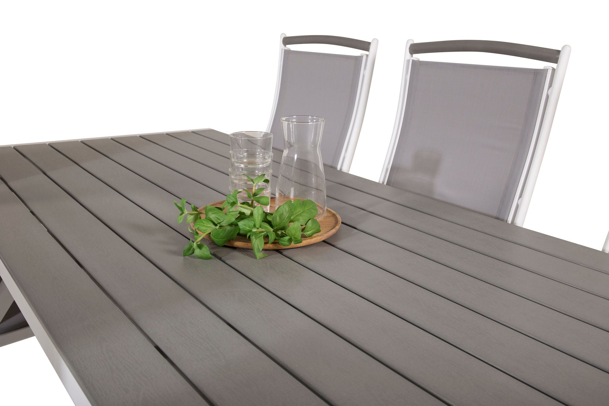 Venture Home Break spisebord - 205*90 - White Alu / Grey Aintwood+Albany stol 5:pos - White Alu / Grey Textilene / Aintwood_6