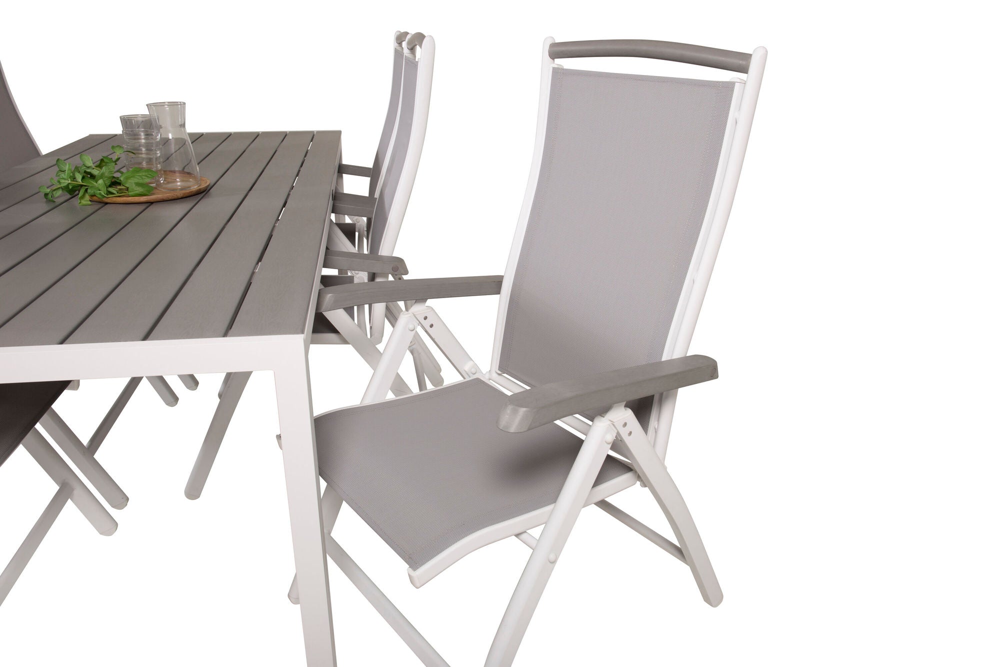 Venture Home Break spisebord - 205*90 - White Alu / Grey Aintwood+Albany stol 5:pos - White Alu / Grey Textilene / Aintwood_6