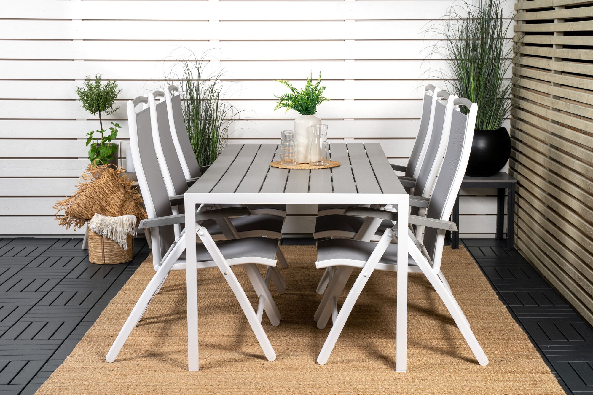 Venture Home Break spisebord - 205*90 - White Alu / Grey Aintwood+Albany stol 5:pos - White Alu / Grey Textilene / Aintwood_6