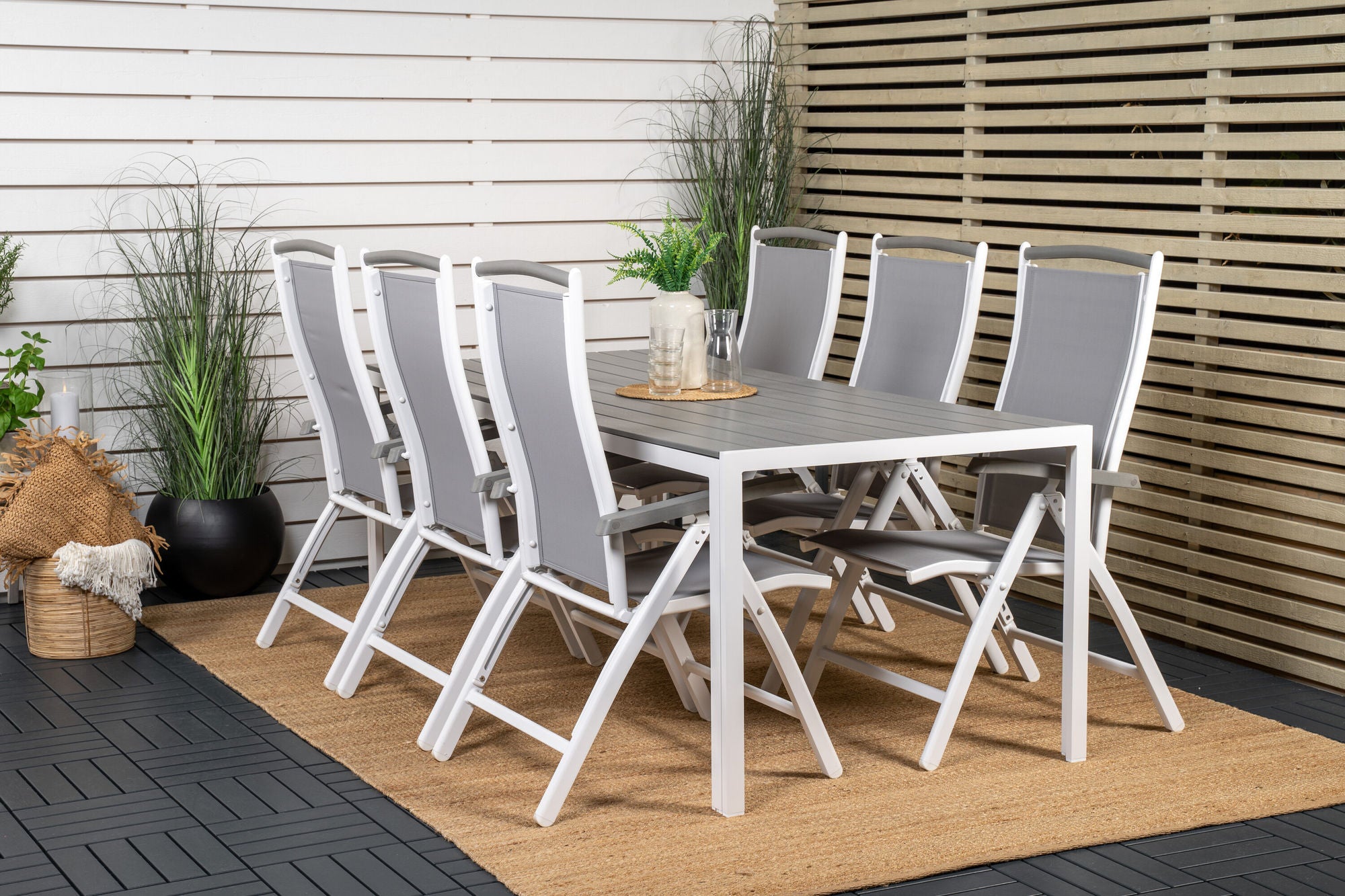 Venture Home Break spisebord - 205*90 - White Alu / Grey Aintwood+Albany stol 5:pos - White Alu / Grey Textilene / Aintwood_6