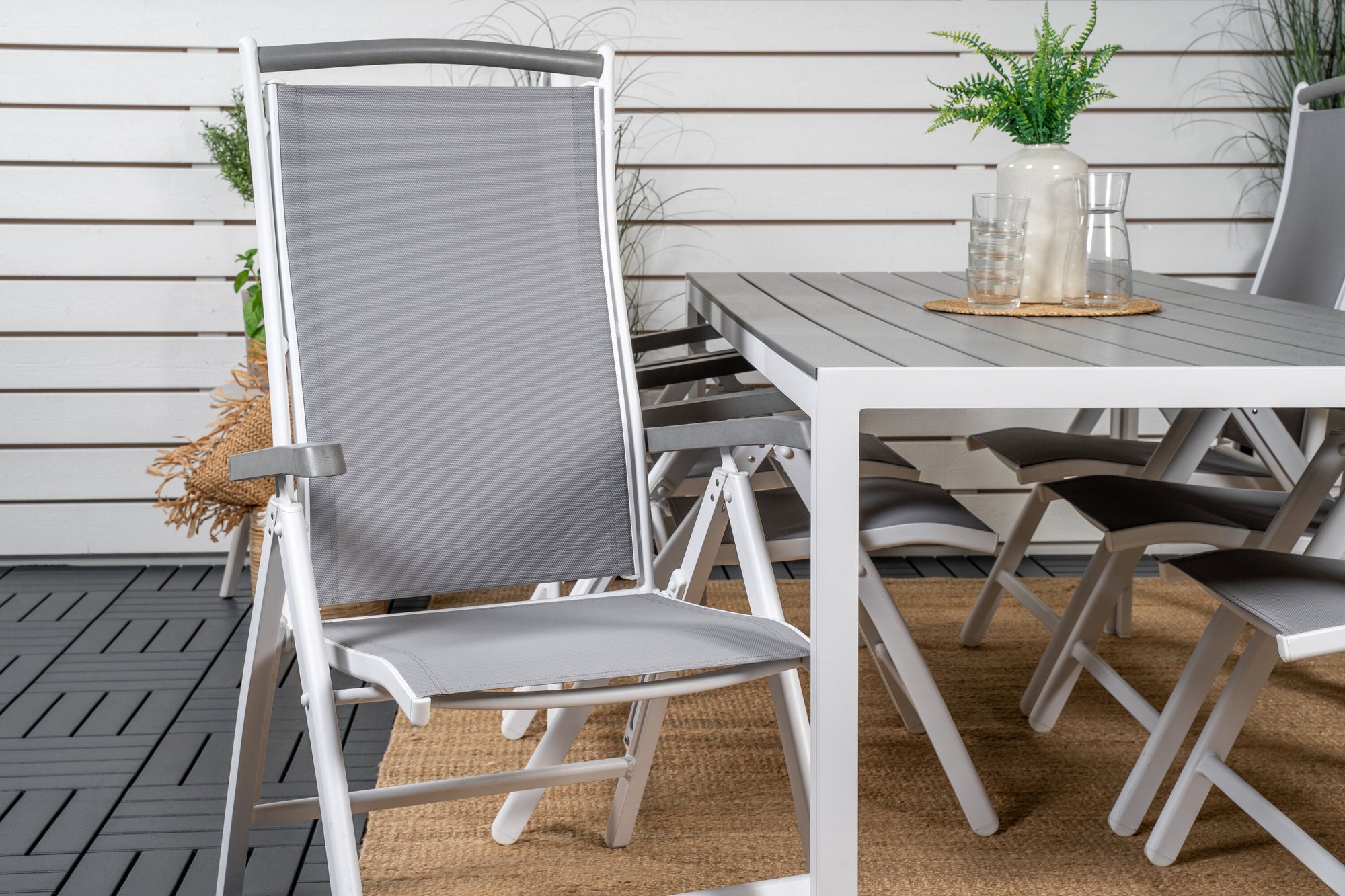 Venture Home Break spisebord - 205*90 - White Alu / Grey Aintwood+Albany stol 5:pos - White Alu / Grey Textilene / Aintwood_6