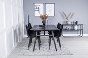 Venture Home Sleek Extentionbord Black Brushed - 195*95+Polar Diamond Spisebordsstol - Black Legs - Black Velvet_6