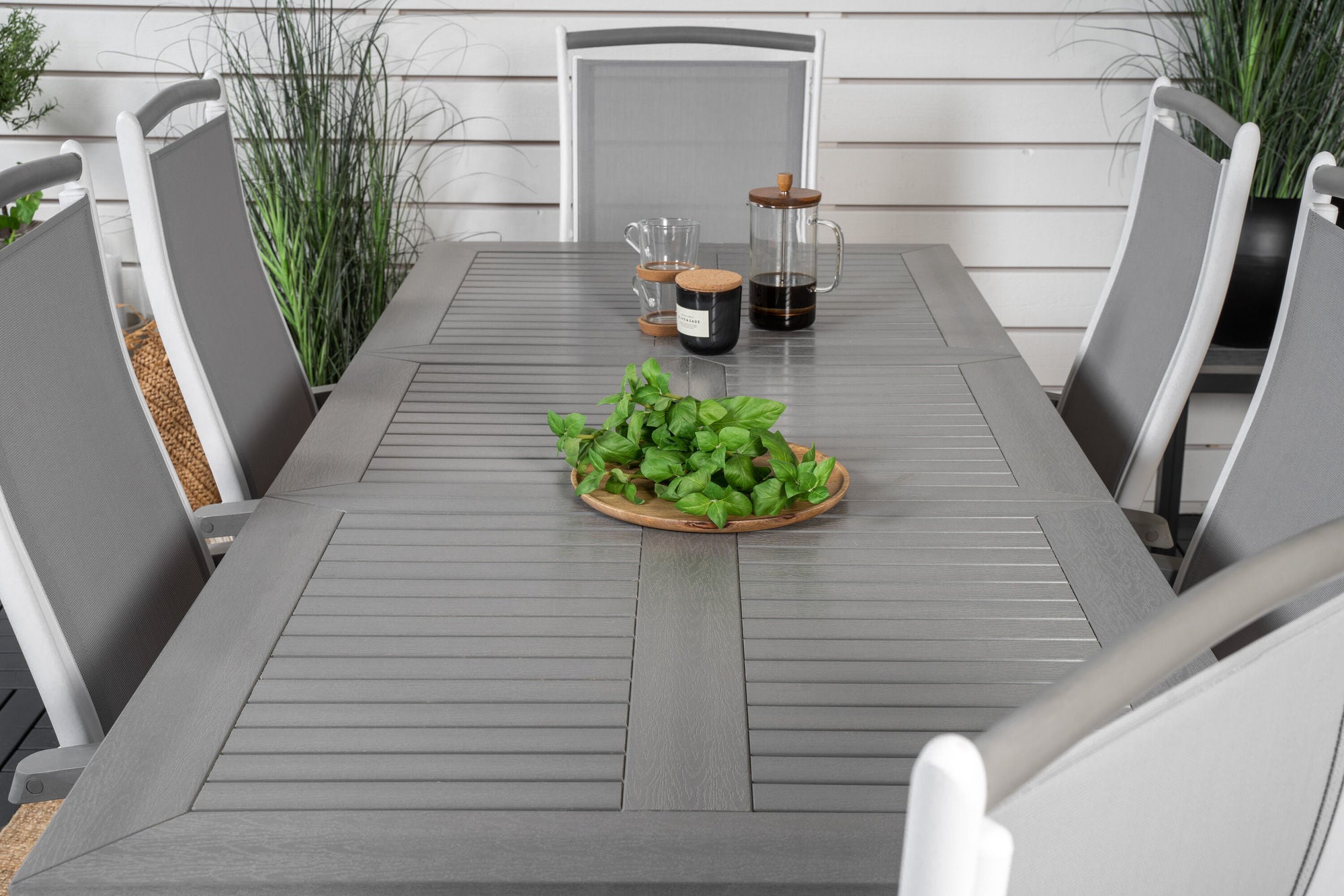 Venture Home Albany spisebord 152/210*90 - White Alu / Grey Aintwood+Albany stol 5:pos - White Alu / Grey Textilene / Aintwood_6