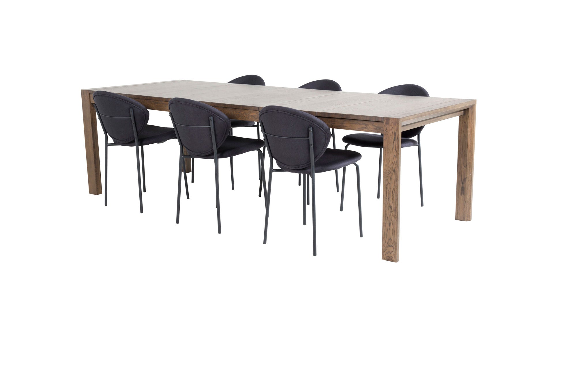 Venture Home Slider Extention bord - Smoked Oak - 170+40+40cm +Vault Spisebordsstol - Black L