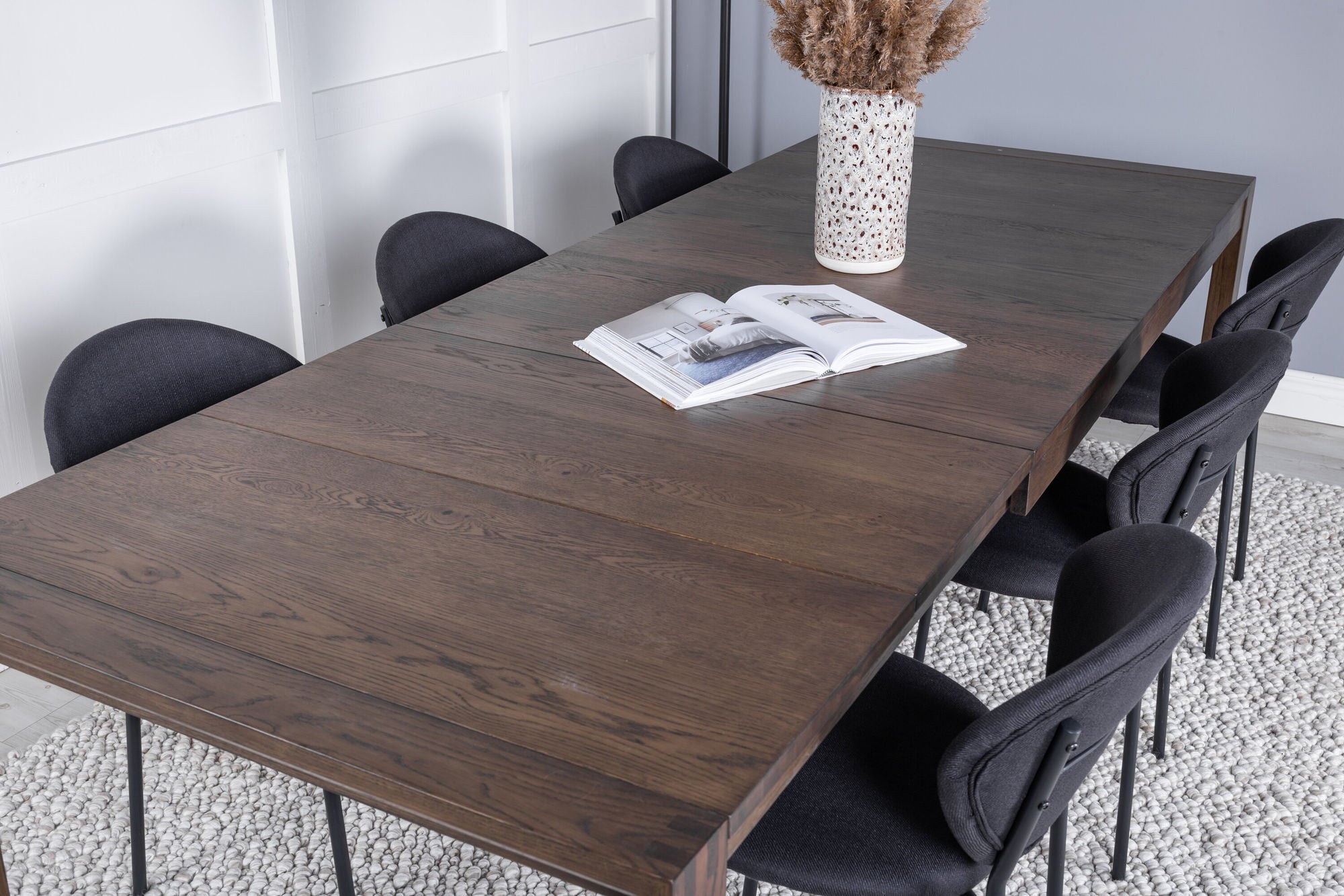 Venture Home Slider Extention bord - Smoked Oak - 170+40+40cm +Vault Spisebordsstol - Black L