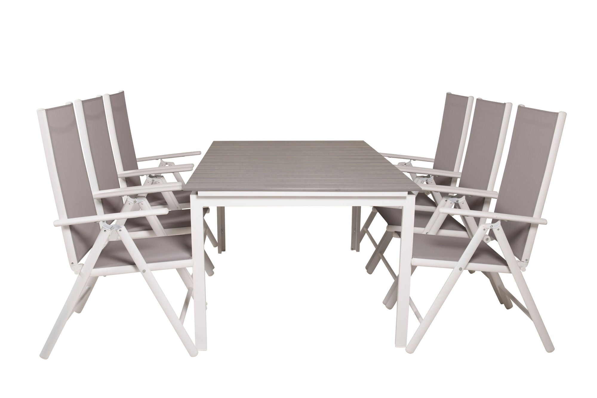 Venture Home Levels bord 160/240 - White/Grey - Break 5:pos stol - White/Grey 6
