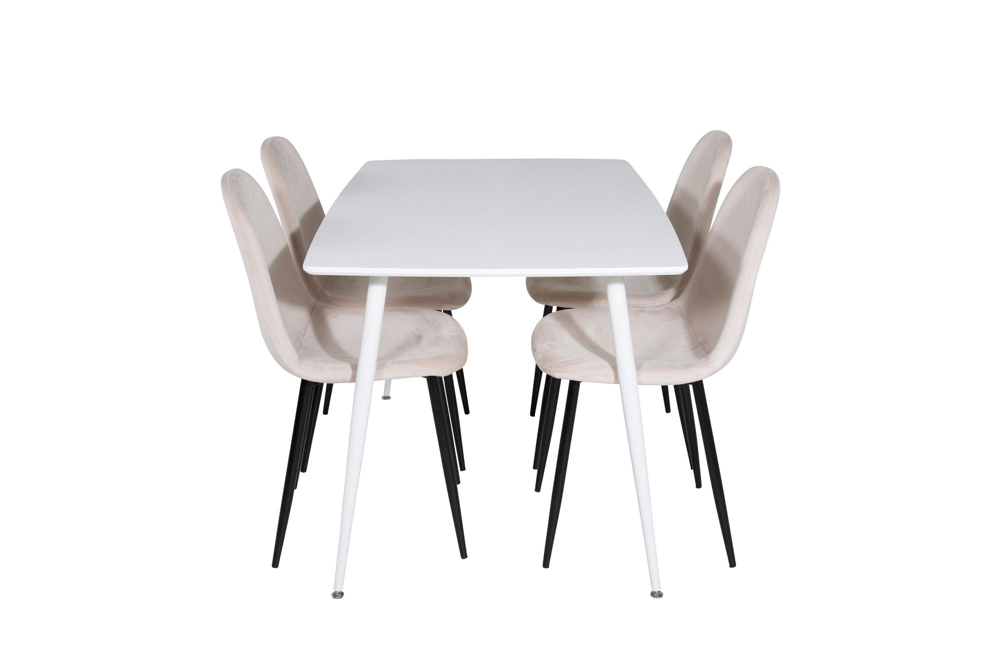 Venture Home Polar spisebord 120 cm - White White+Polar Spisebordsstol- Black legs / Beige